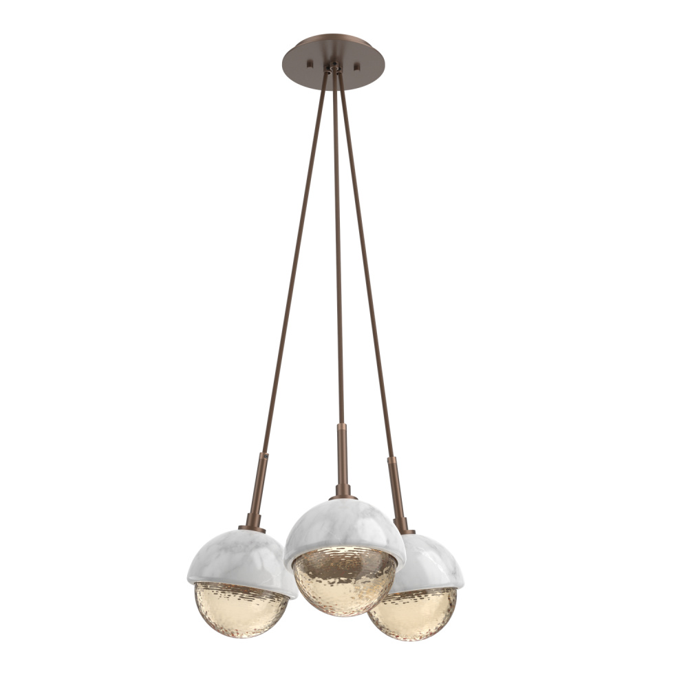 Cabochon Multi Light Pendant Single Port Canopy Burnished Bronze