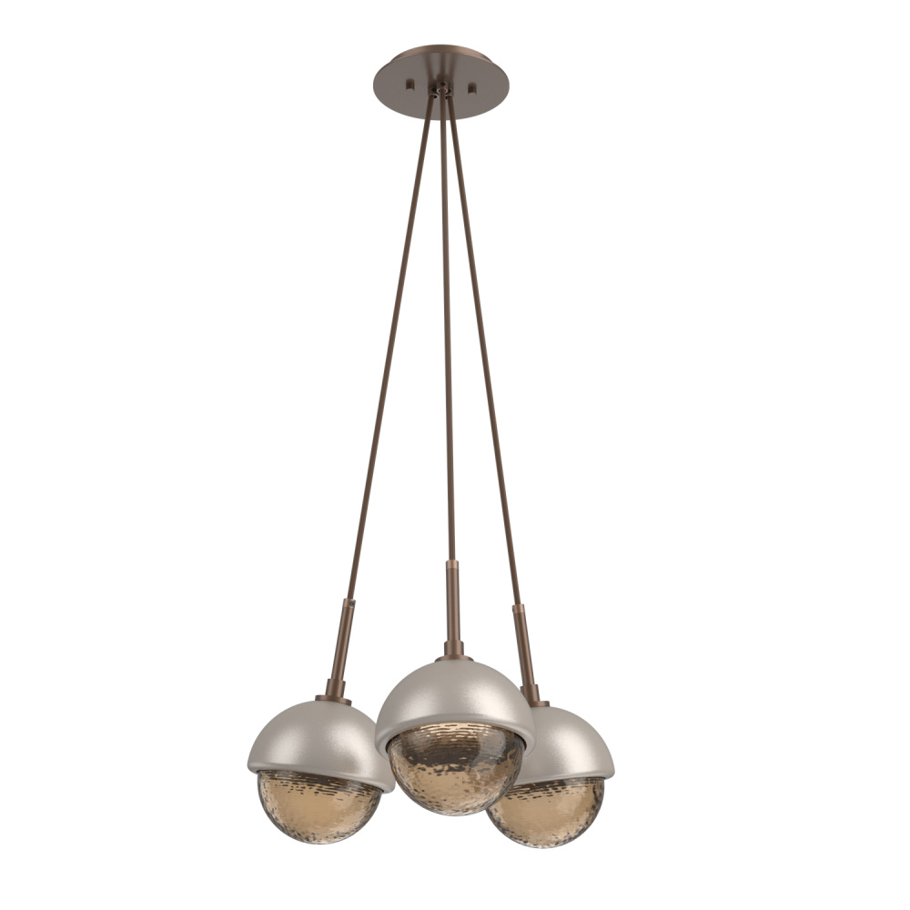 Cabochon Multi Light Pendant Single Port Canopy Burnished Bronze
