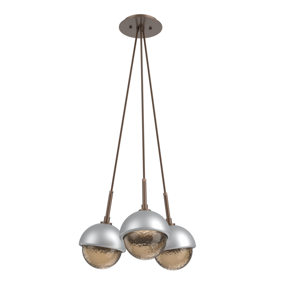 Cabochon Multi Light Pendant Single Port Canopy Burnished Bronze
