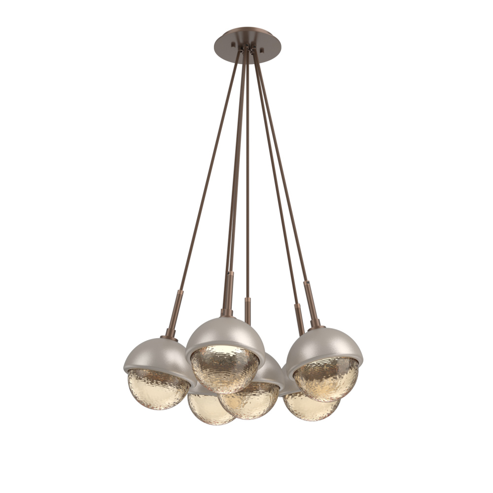 Cabochon Multi Light Pendant Single Port Canopy Burnished Bronze