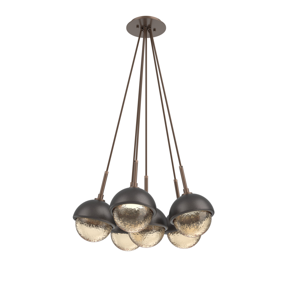 Cabochon Multi Light Pendant Single Port Canopy Burnished Bronze