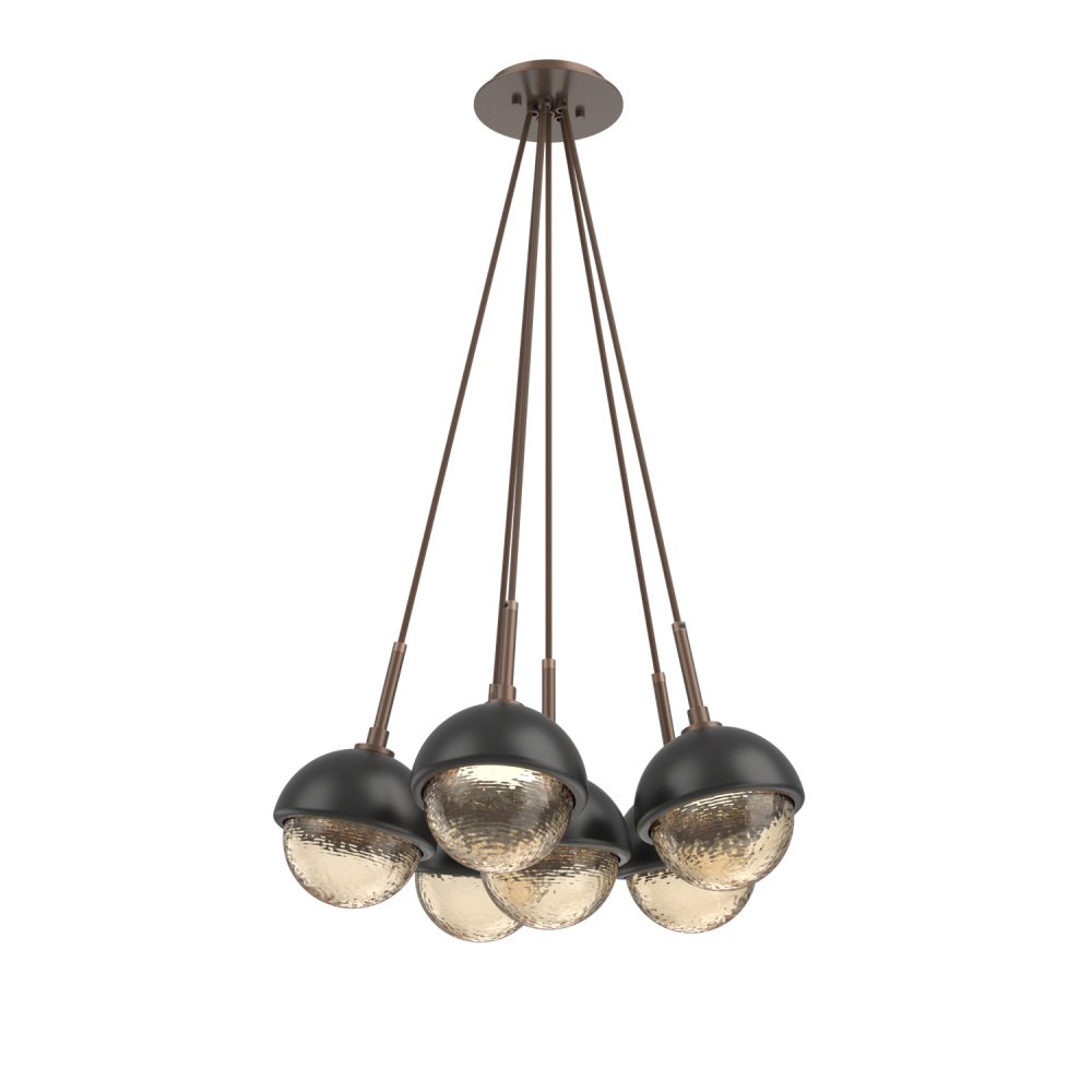 Cabochon Multi Light Pendant Single Port Canopy Burnished Bronze
