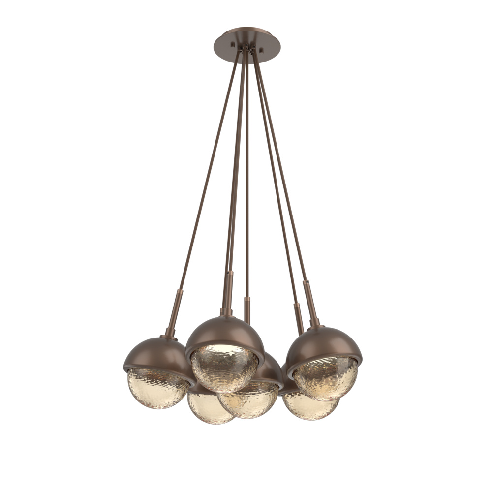 Cabochon Multi Light Pendant Single Port Canopy Burnished Bronze