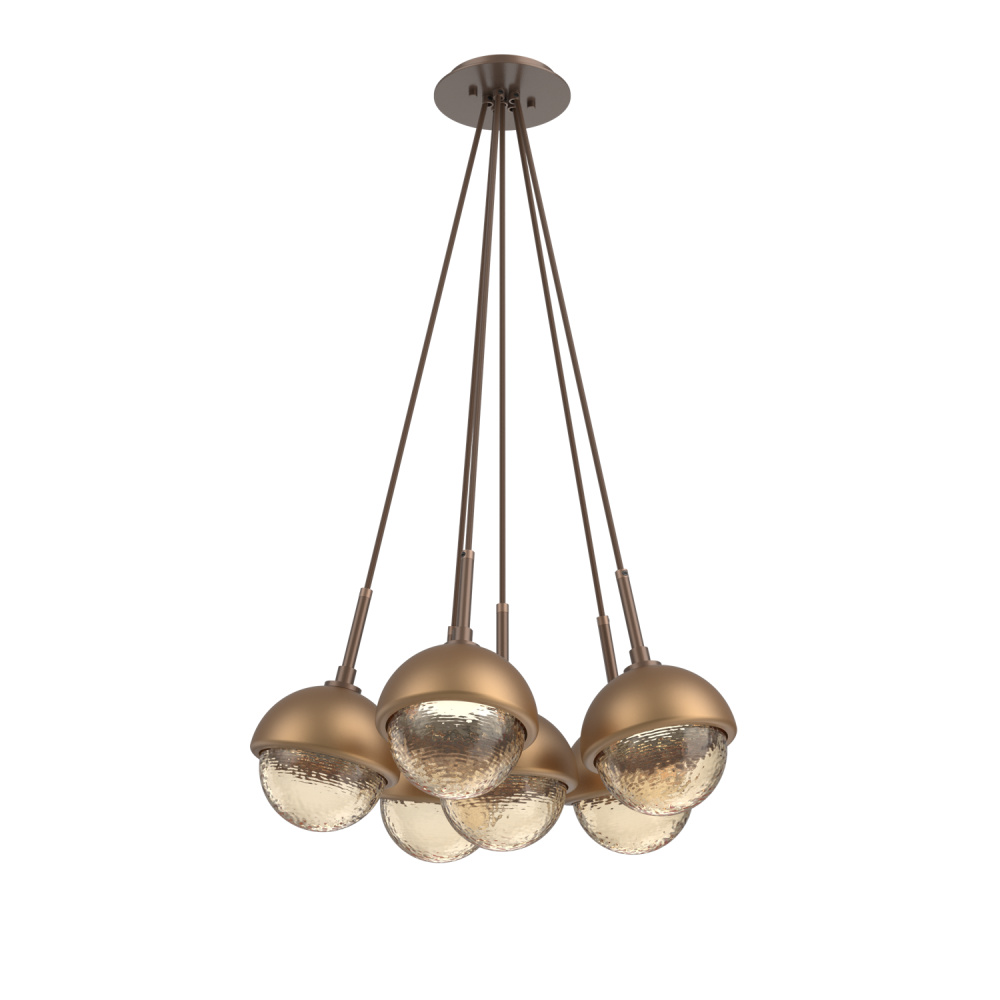 Cabochon Multi Light Pendant Single Port Canopy Burnished Bronze