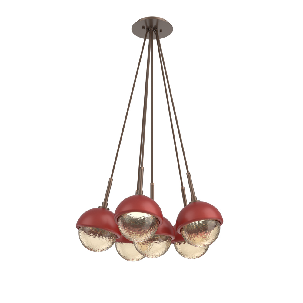 Cabochon Multi Light Pendant Single Port Canopy Burnished Bronze