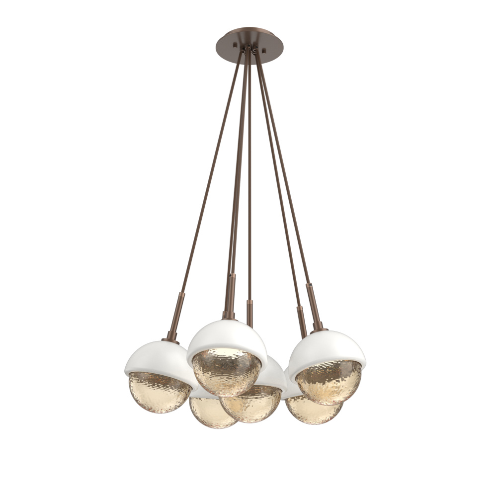 Cabochon Multi Light Pendant Single Port Canopy Burnished Bronze