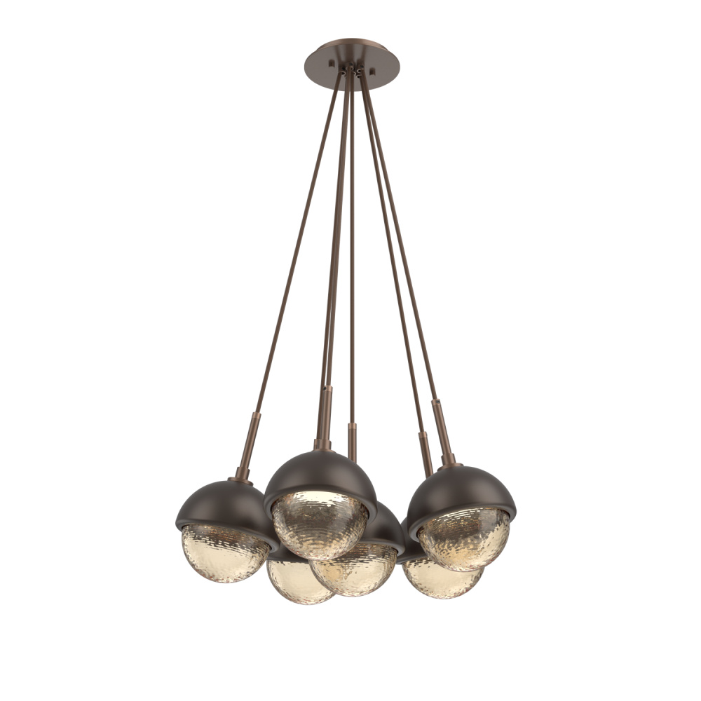 Cabochon Multi Light Pendant Single Port Canopy Burnished Bronze