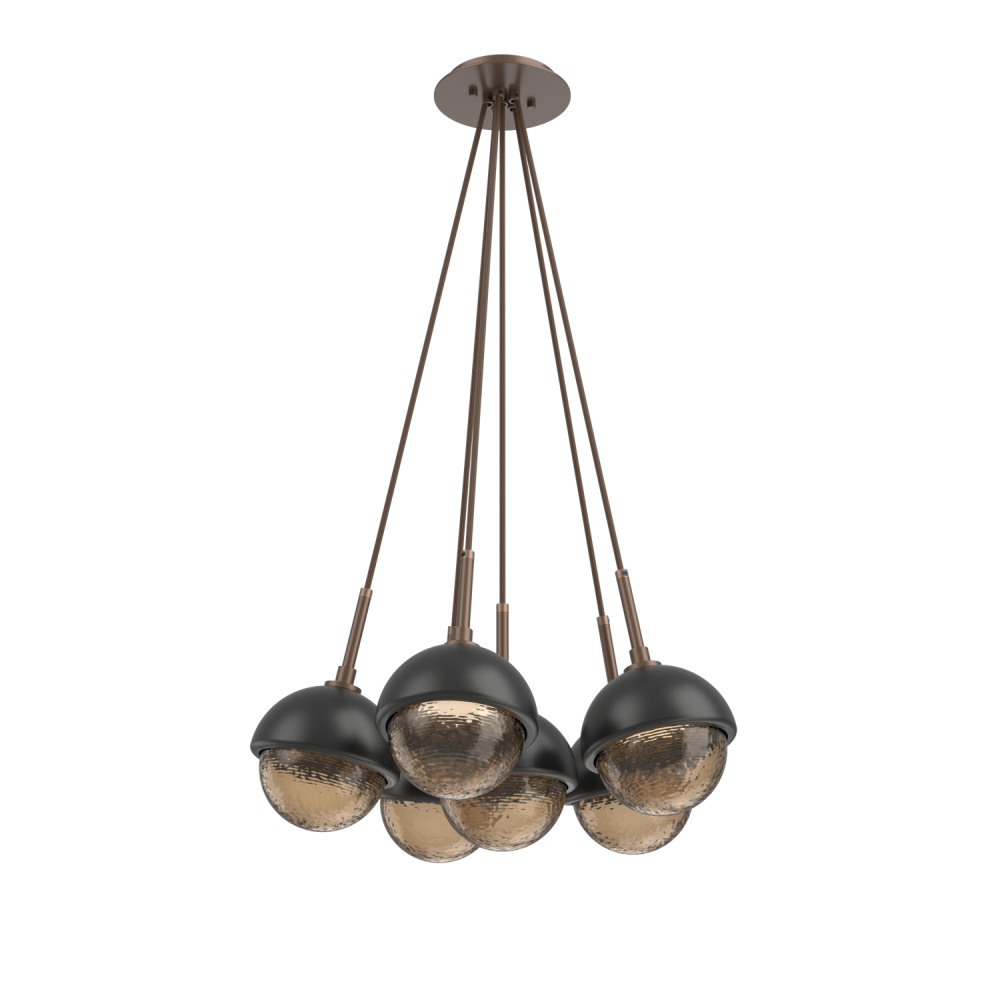 Cabochon Multi Light Pendant Single Port Canopy Burnished Bronze
