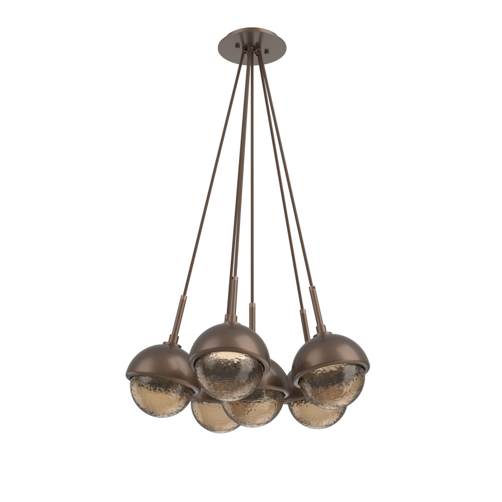 Cabochon Multi Light Pendant Single Port Canopy Burnished Bronze