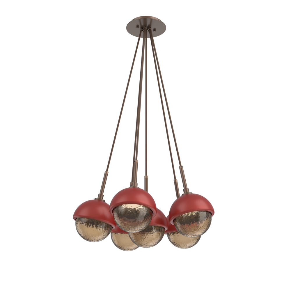 Cabochon Multi Light Pendant Single Port Canopy Burnished Bronze
