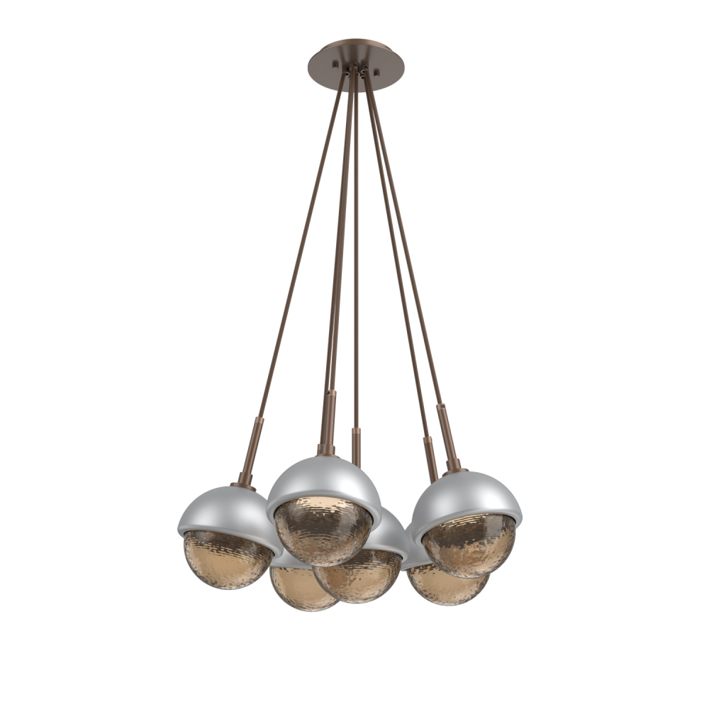 Cabochon Multi Light Pendant Single Port Canopy Burnished Bronze