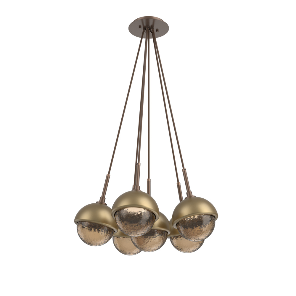 Cabochon Multi Light Pendant Single Port Canopy Burnished Bronze