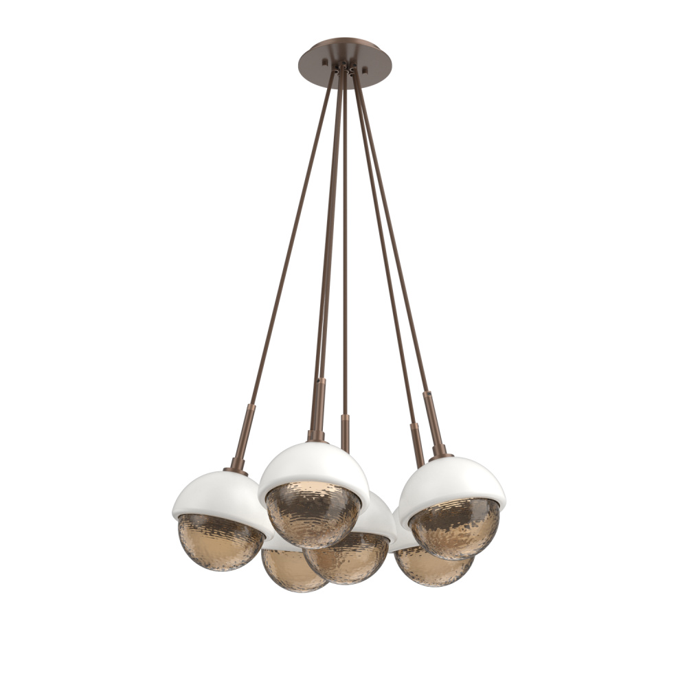 Cabochon Multi Light Pendant Single Port Canopy Burnished Bronze