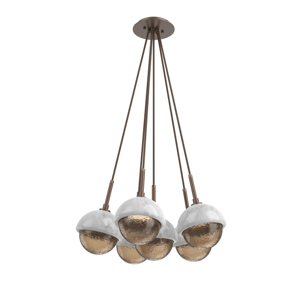 Cabochon Multi Light Pendant Single Port Canopy Burnished Bronze