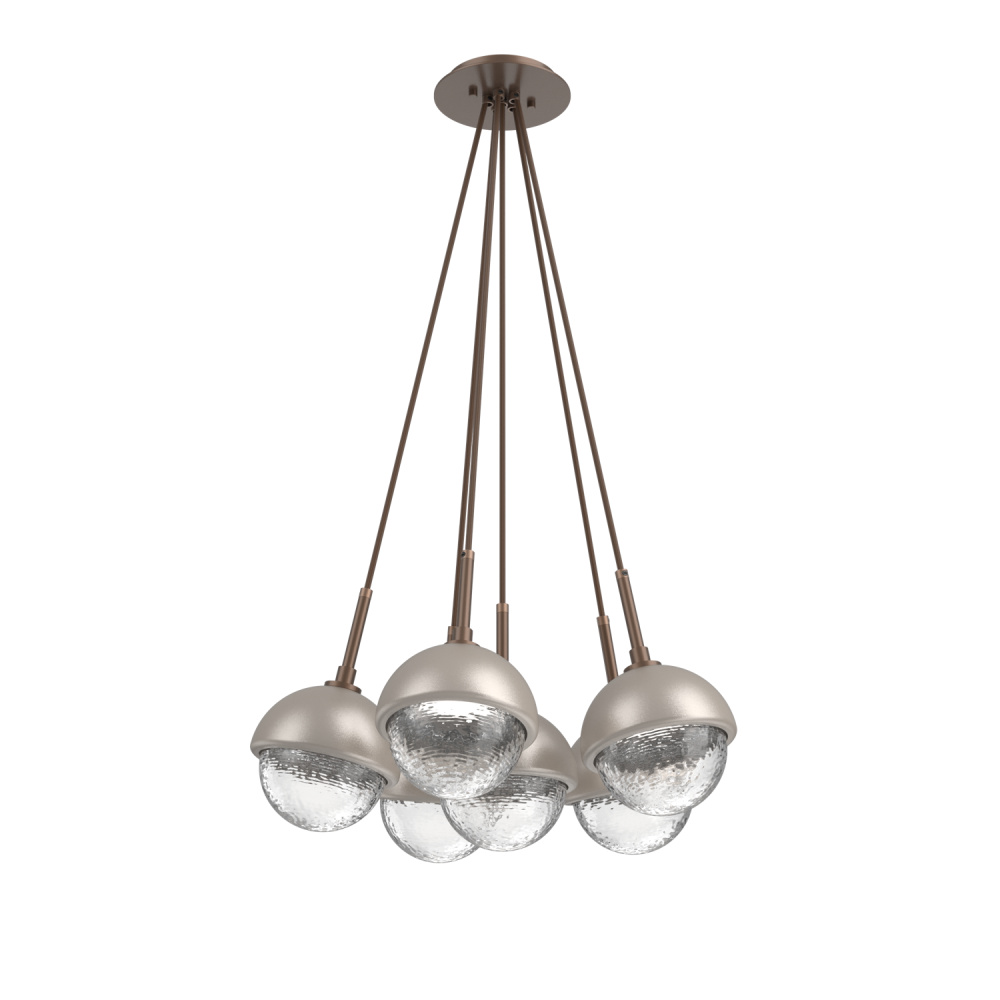 Cabochon Multi Light Pendant Single Port Canopy Burnished Bronze