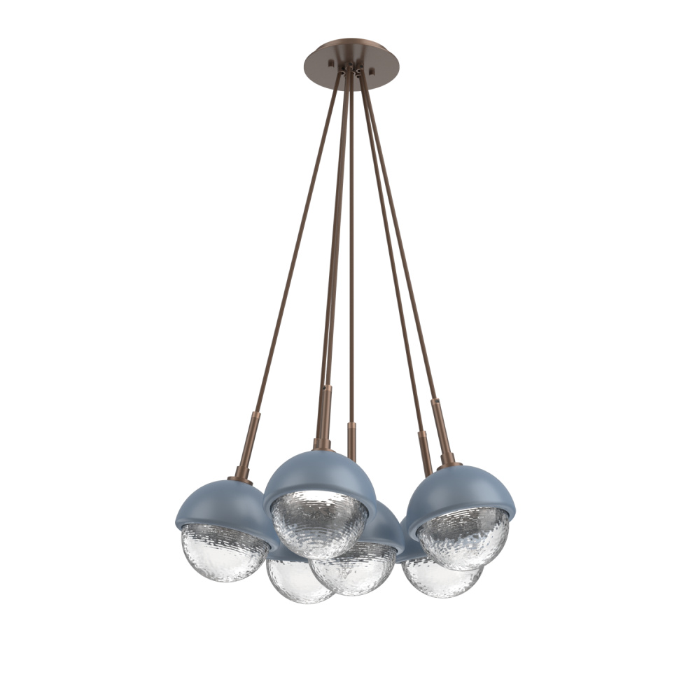 Cabochon Multi Light Pendant Single Port Canopy Burnished Bronze