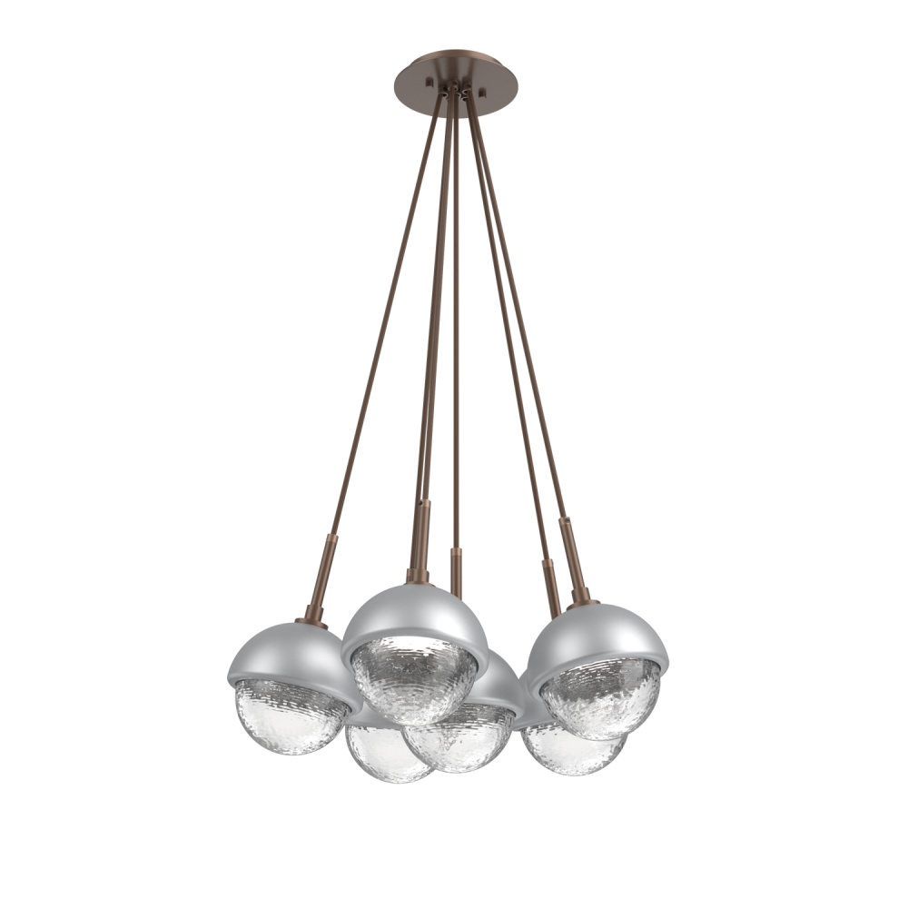 Cabochon Multi Light Pendant Single Port Canopy Burnished Bronze