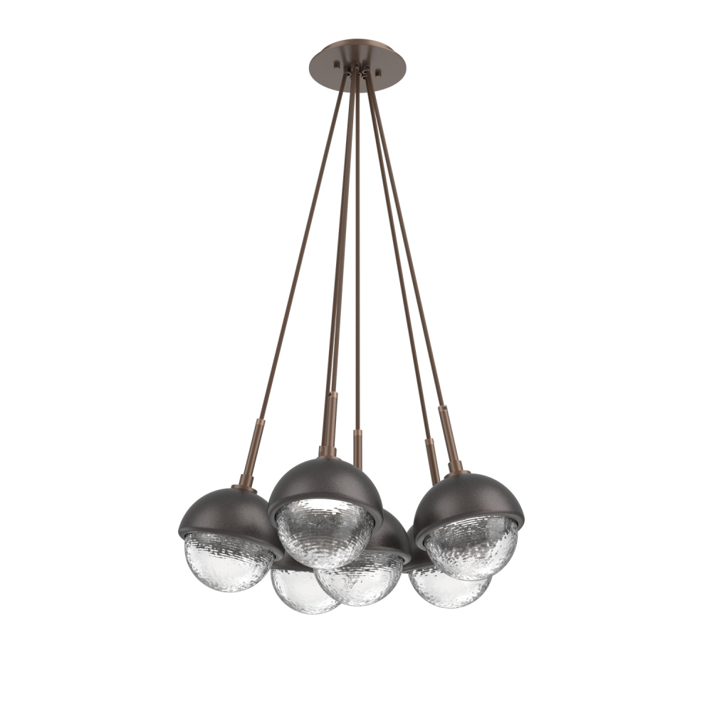 Cabochon Multi Light Pendant Single Port Canopy Burnished Bronze