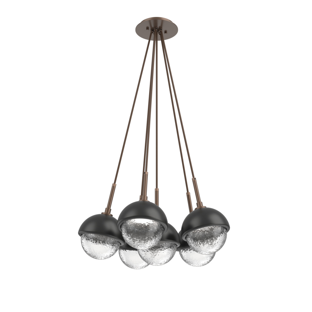 Cabochon Multi Light Pendant Single Port Canopy Burnished Bronze