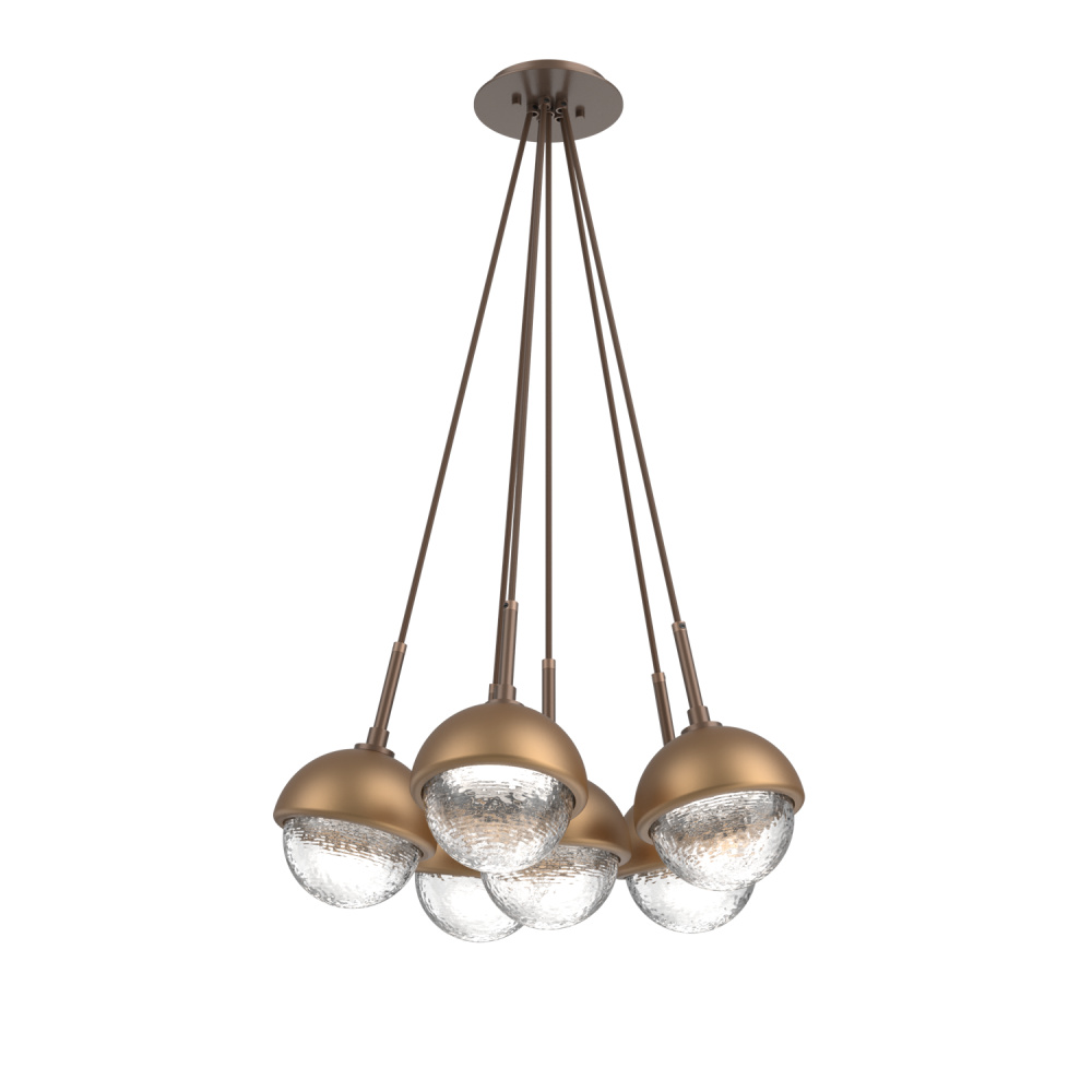 Cabochon Multi Light Pendant Single Port Canopy Burnished Bronze