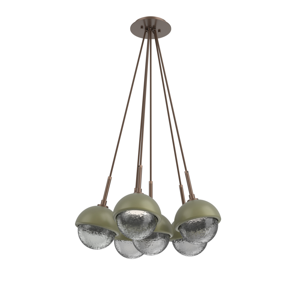 Cabochon Multi Light Pendant Single Port Canopy Burnished Bronze