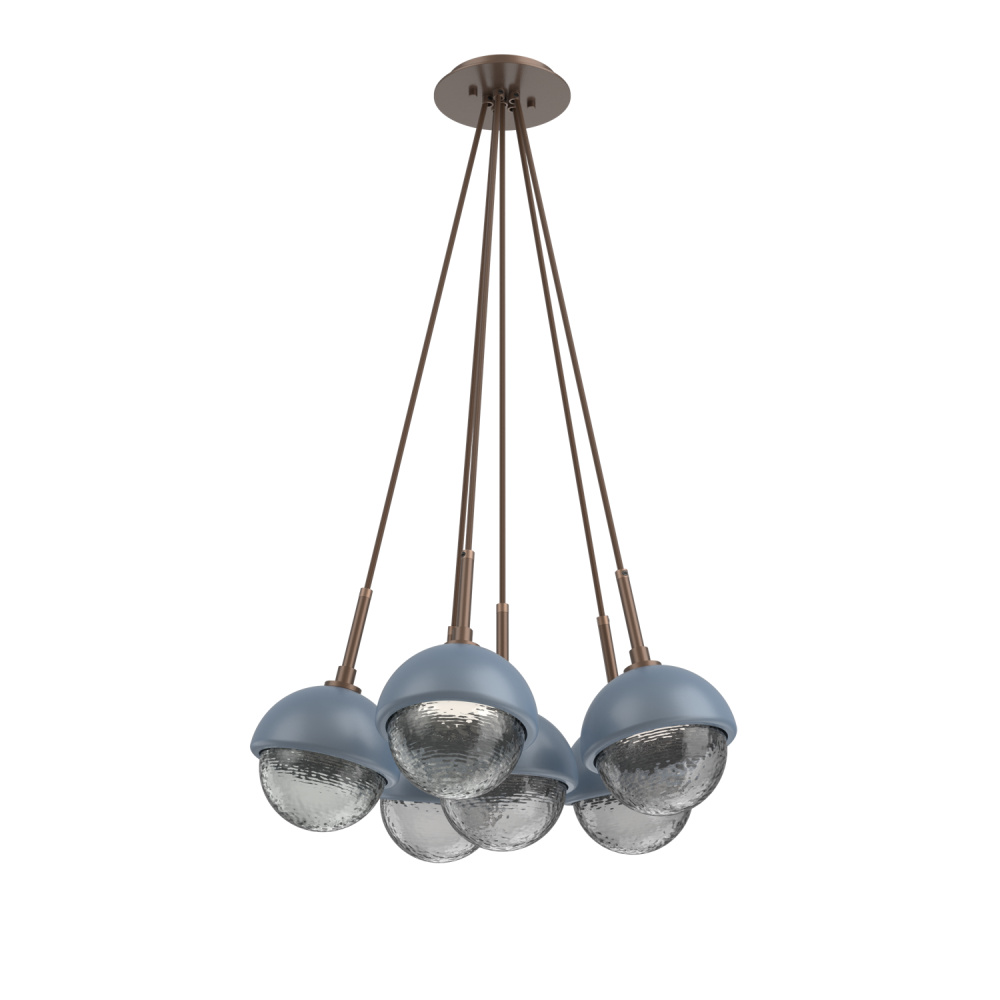 Cabochon Multi Light Pendant Single Port Canopy Burnished Bronze
