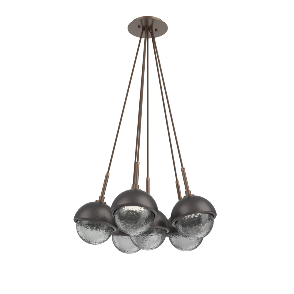 Cabochon Multi Light Pendant Single Port Canopy Burnished Bronze
