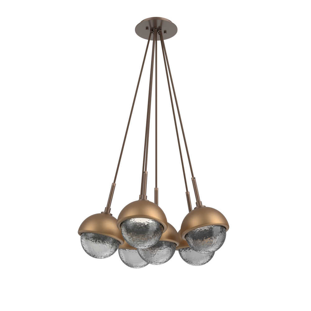 Cabochon Multi Light Pendant Single Port Canopy Burnished Bronze