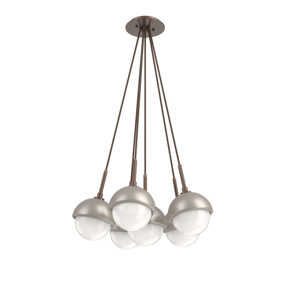 Cabochon Multi Light Pendant Single Port Canopy Burnished Bronze