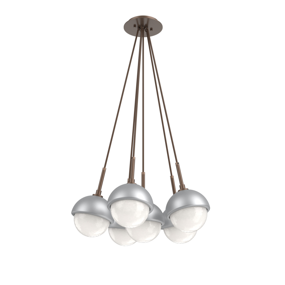 Cabochon Multi Light Pendant Single Port Canopy Burnished Bronze