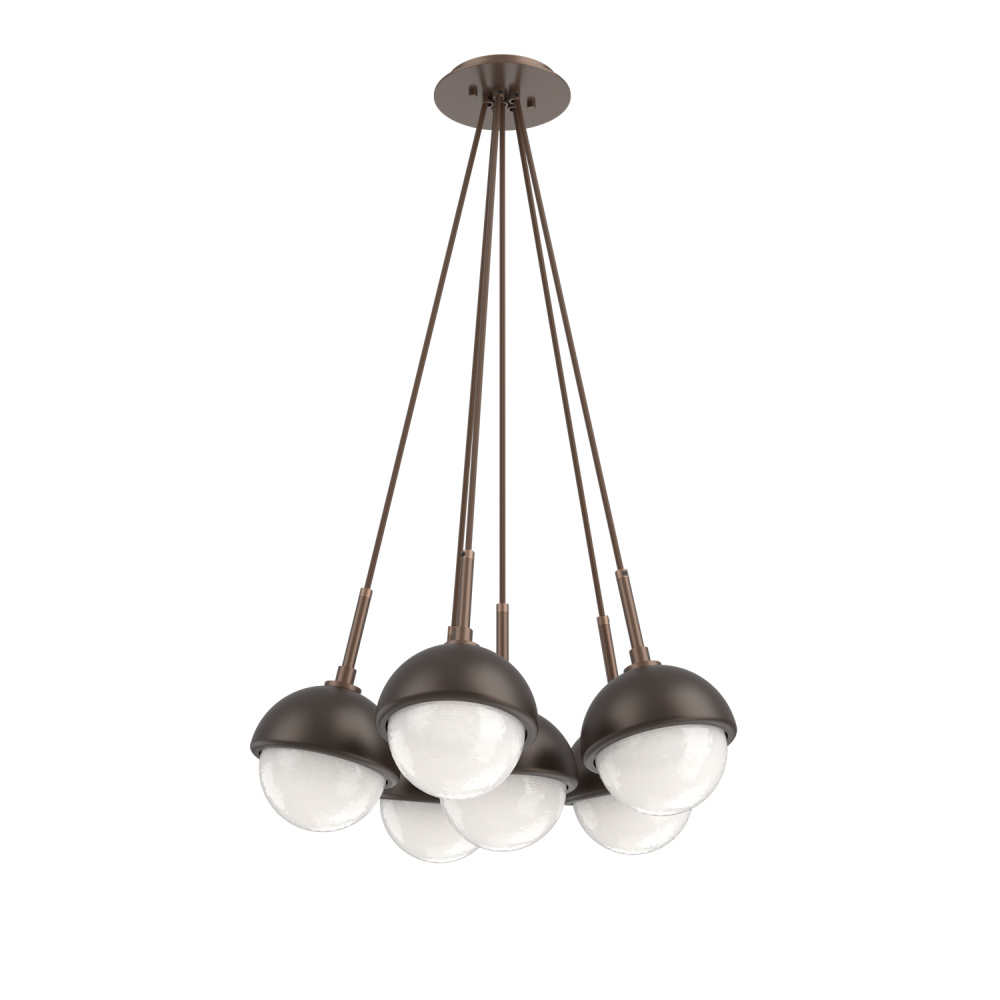 Cabochon Multi Light Pendant Single Port Canopy Burnished Bronze
