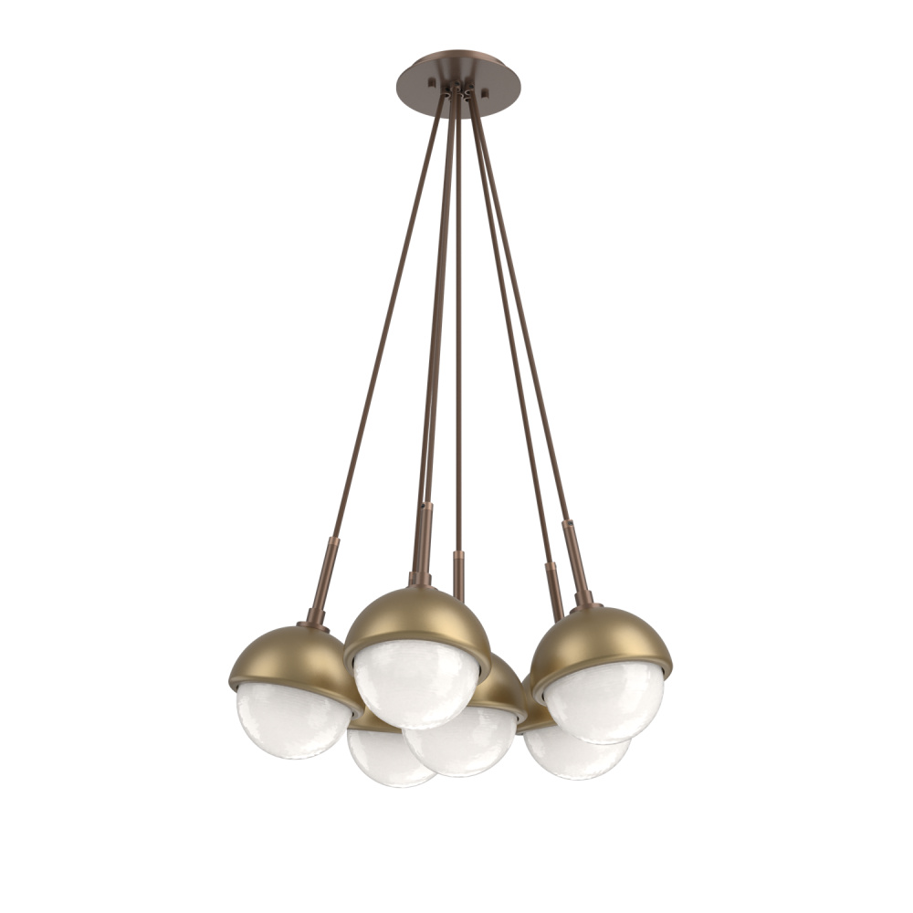 Cabochon Multi Light Pendant Single Port Canopy Burnished Bronze
