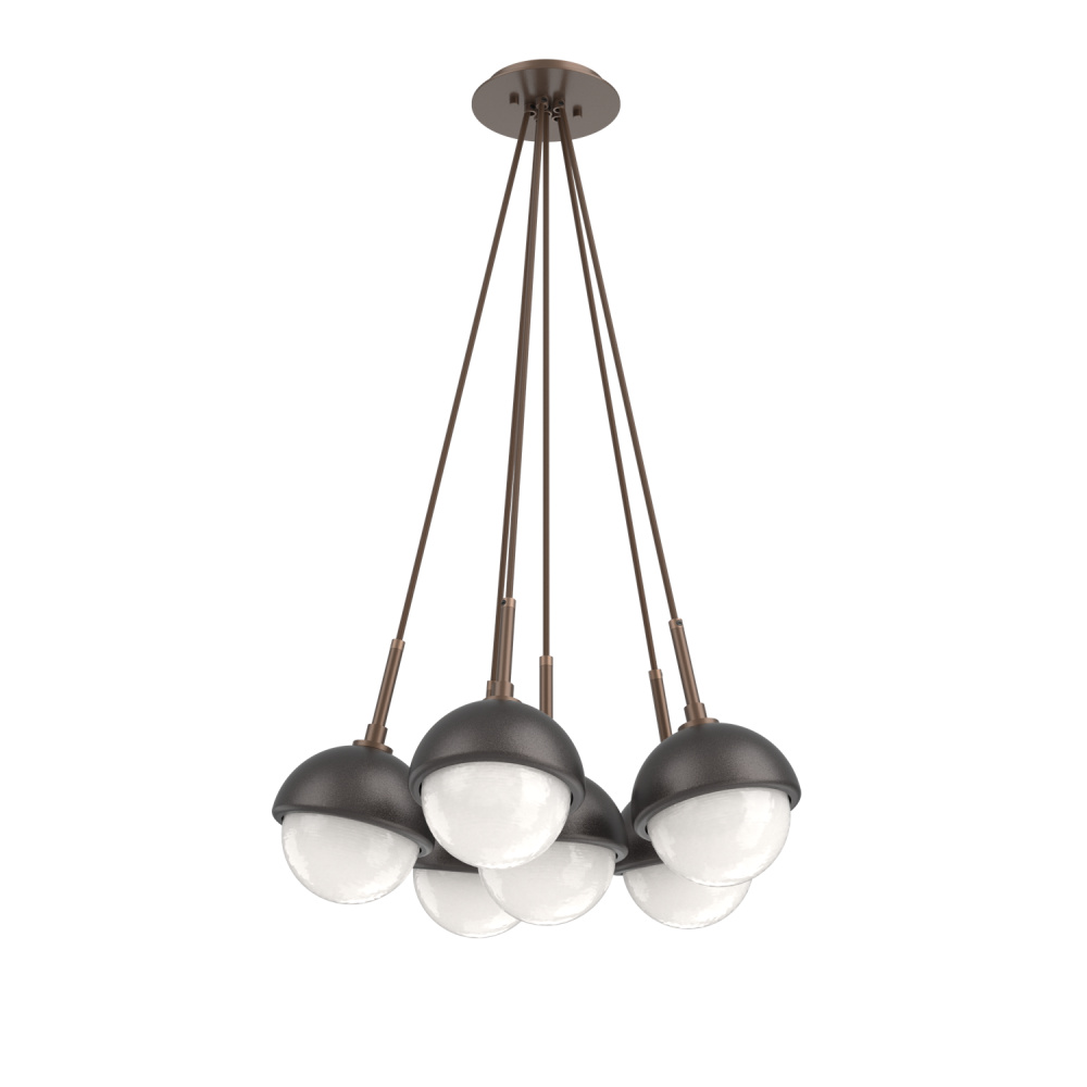 Cabochon Multi Light Pendant Single Port Canopy Burnished Bronze