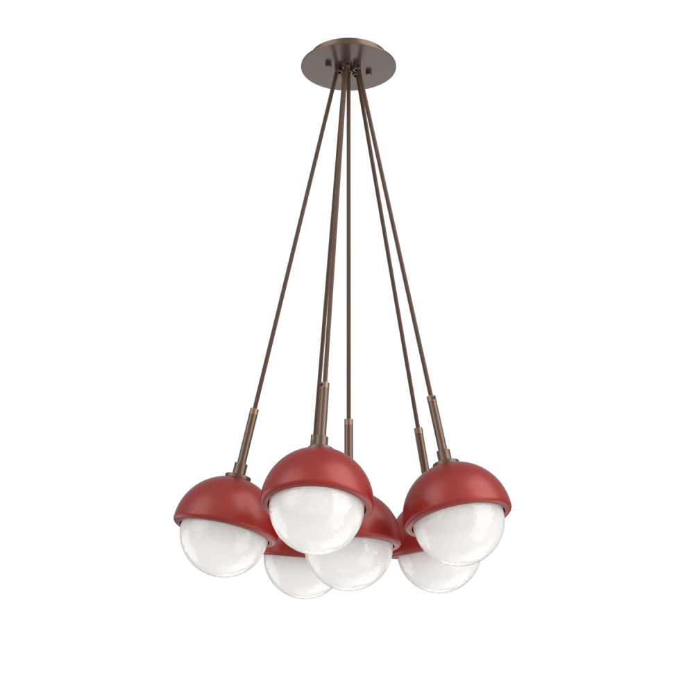 Cabochon Multi Light Pendant Single Port Canopy Burnished Bronze