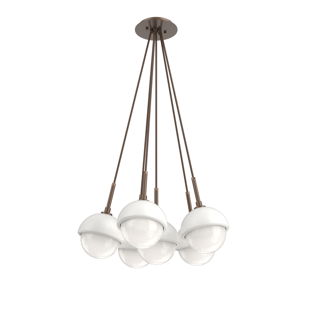 Cabochon Multi Light Pendant Single Port Canopy Burnished Bronze