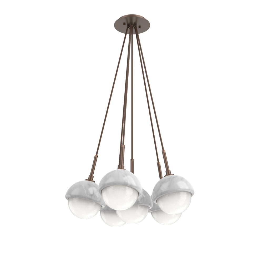 Cabochon Multi Light Pendant Single Port Canopy Burnished Bronze