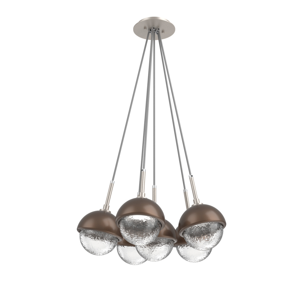Cabochon Multi Light Pendant Single Port Canopy Beige Silver
