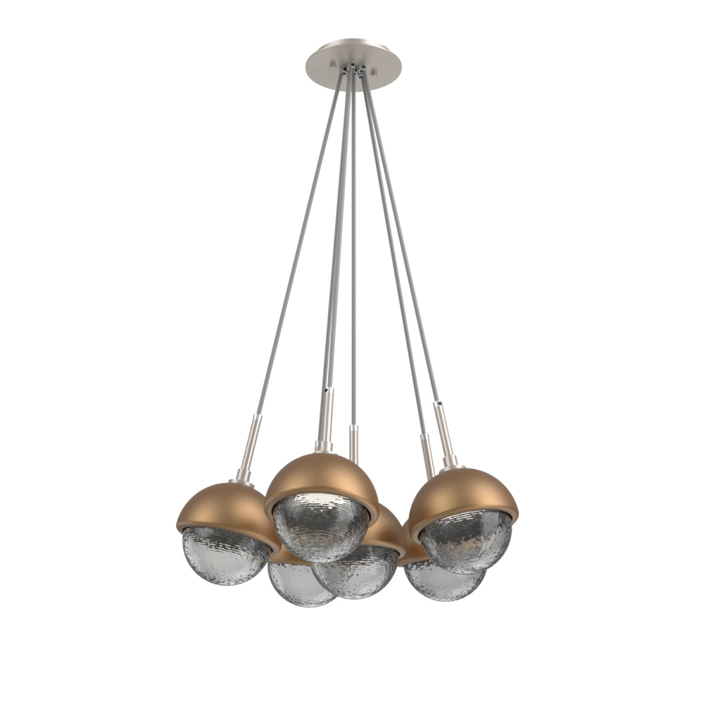 Cabochon Multi Light Pendant Single Port Canopy Beige Silver