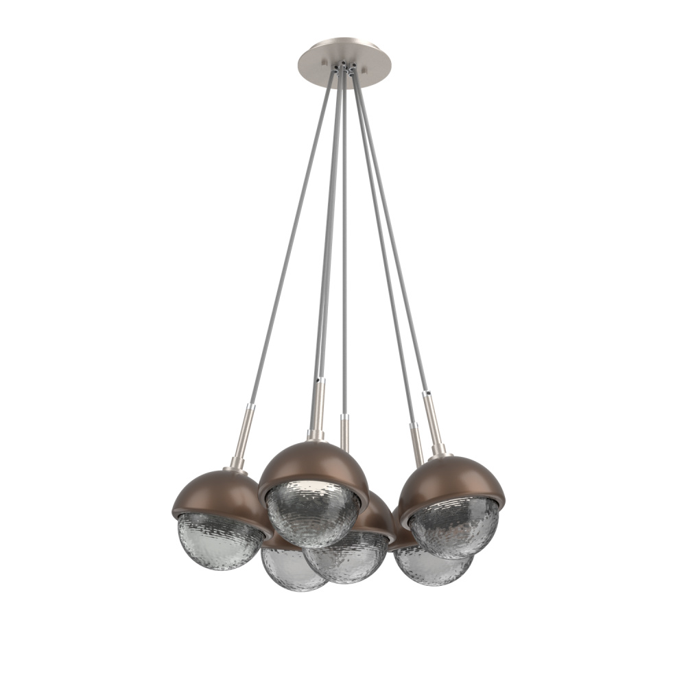 Cabochon Multi Light Pendant Single Port Canopy Beige Silver