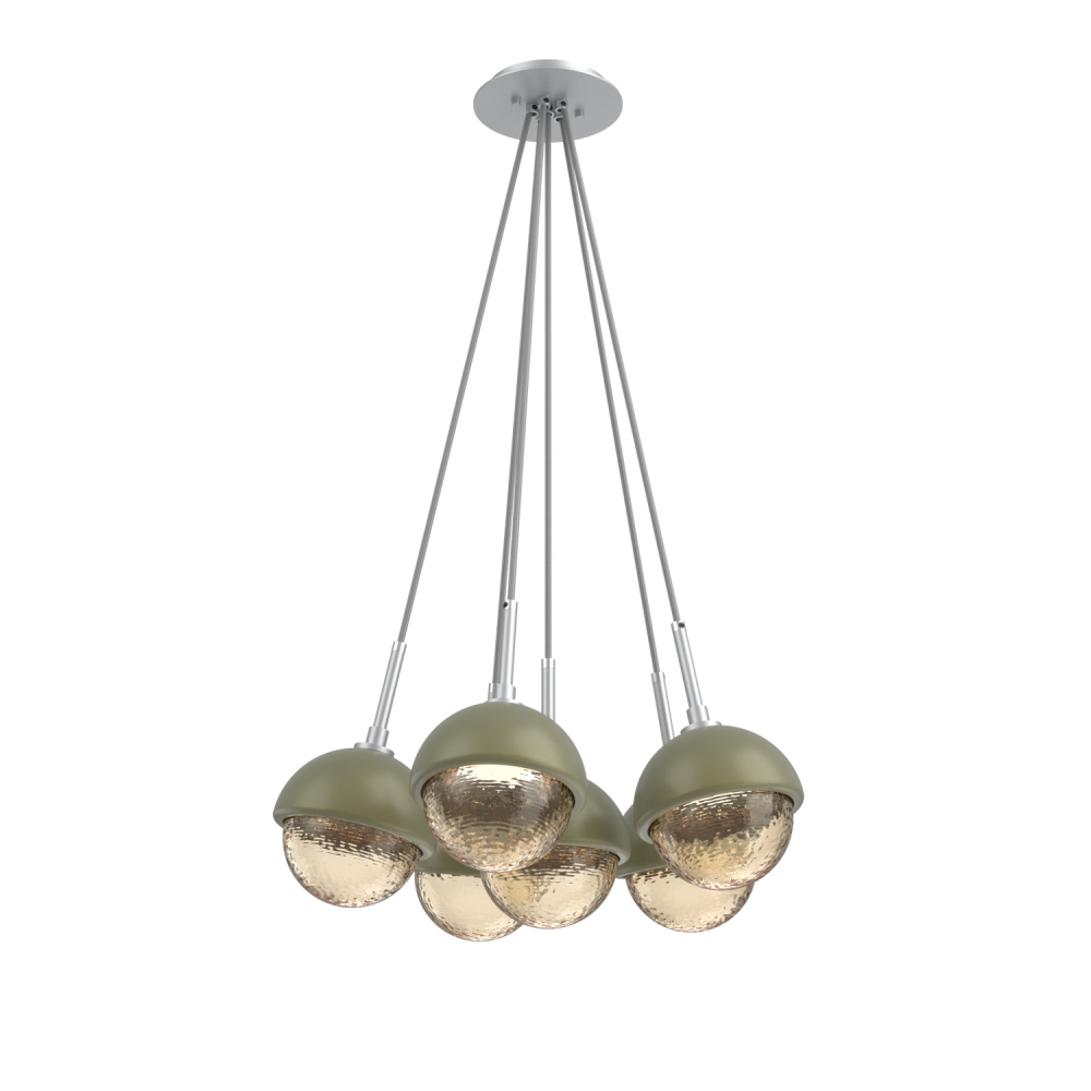 Cabochon Multi Light Pendant Single Port Canopy Classic Silver
