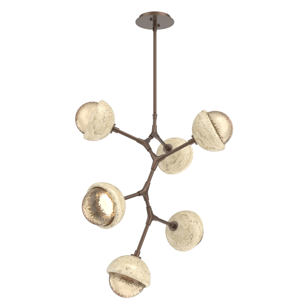 Cabochon Chandelier Large Pendant Burnished Bronze