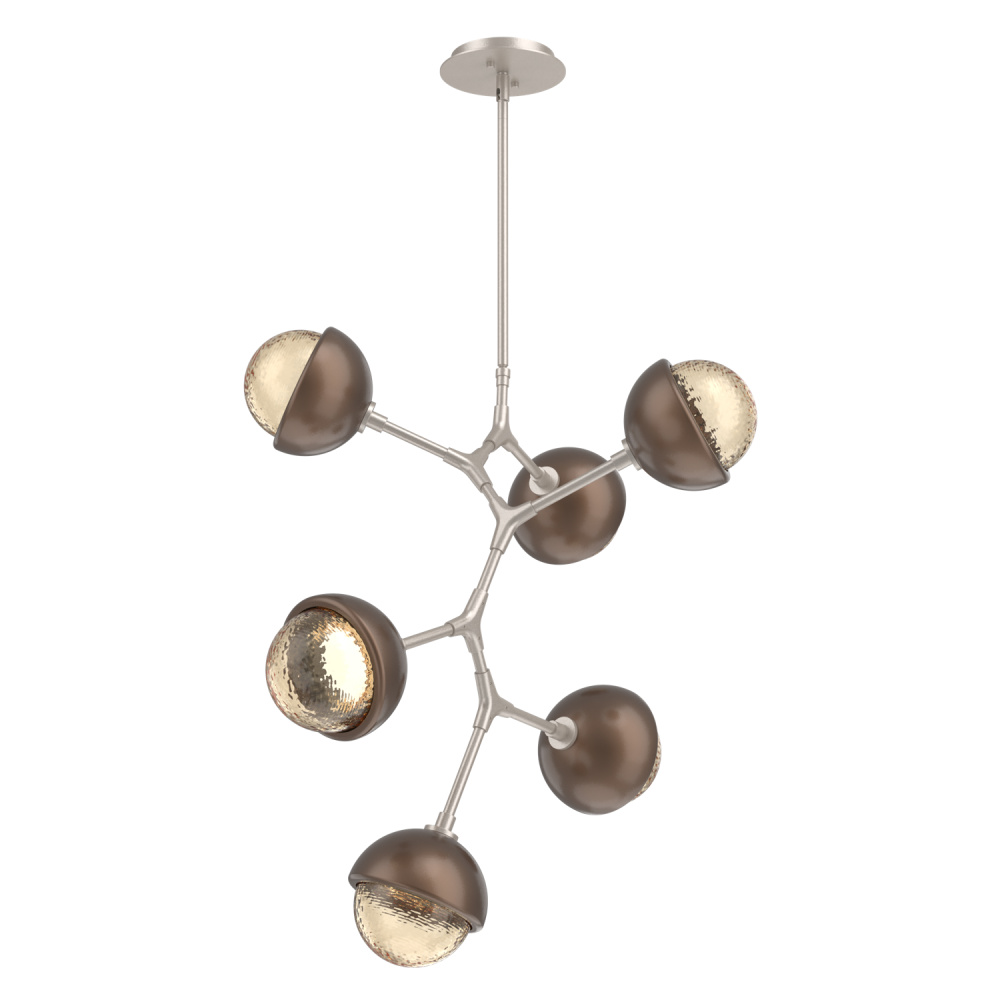 Cabochon Chandelier Large Pendant Beige Silver