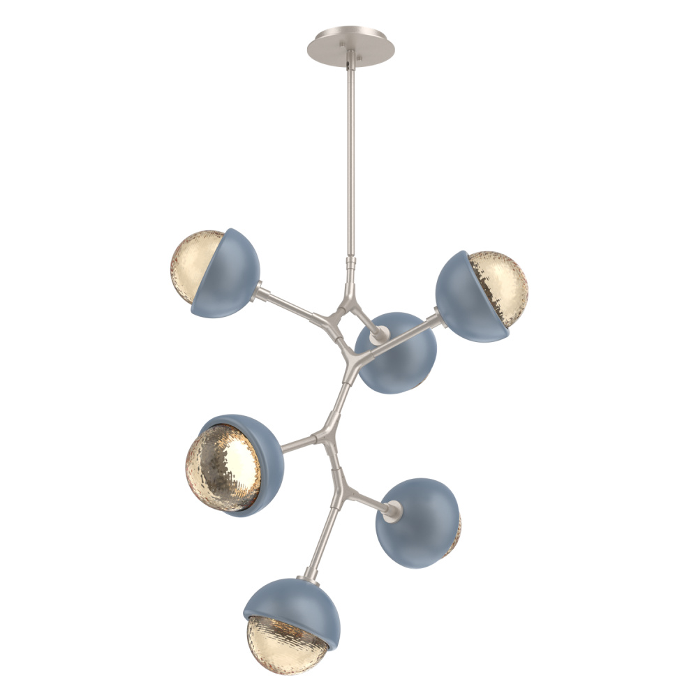 Cabochon Chandelier Large Pendant Beige Silver