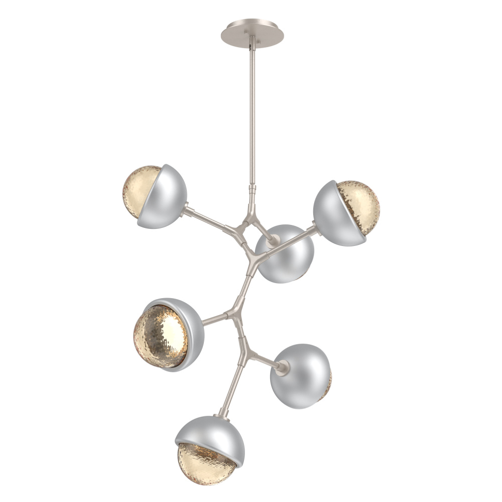 Cabochon Chandelier Large Pendant Beige Silver