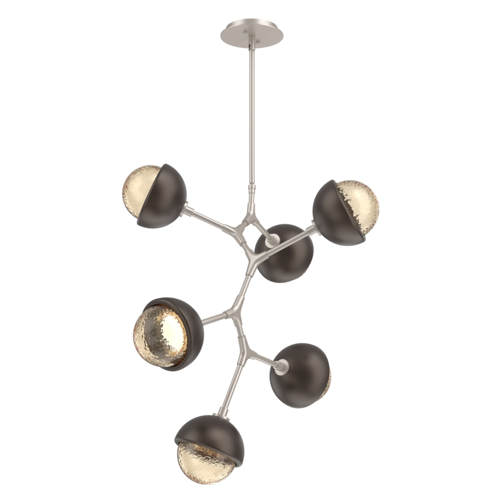 Cabochon Chandelier Large Pendant Beige Silver