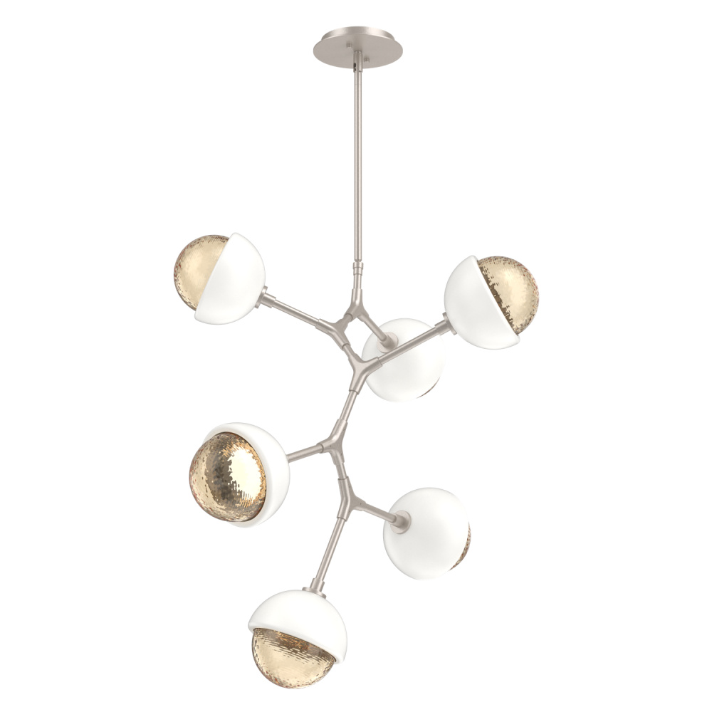 Cabochon Chandelier Large Pendant Beige Silver