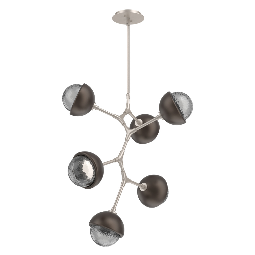 Cabochon Chandelier Large Pendant Beige Silver