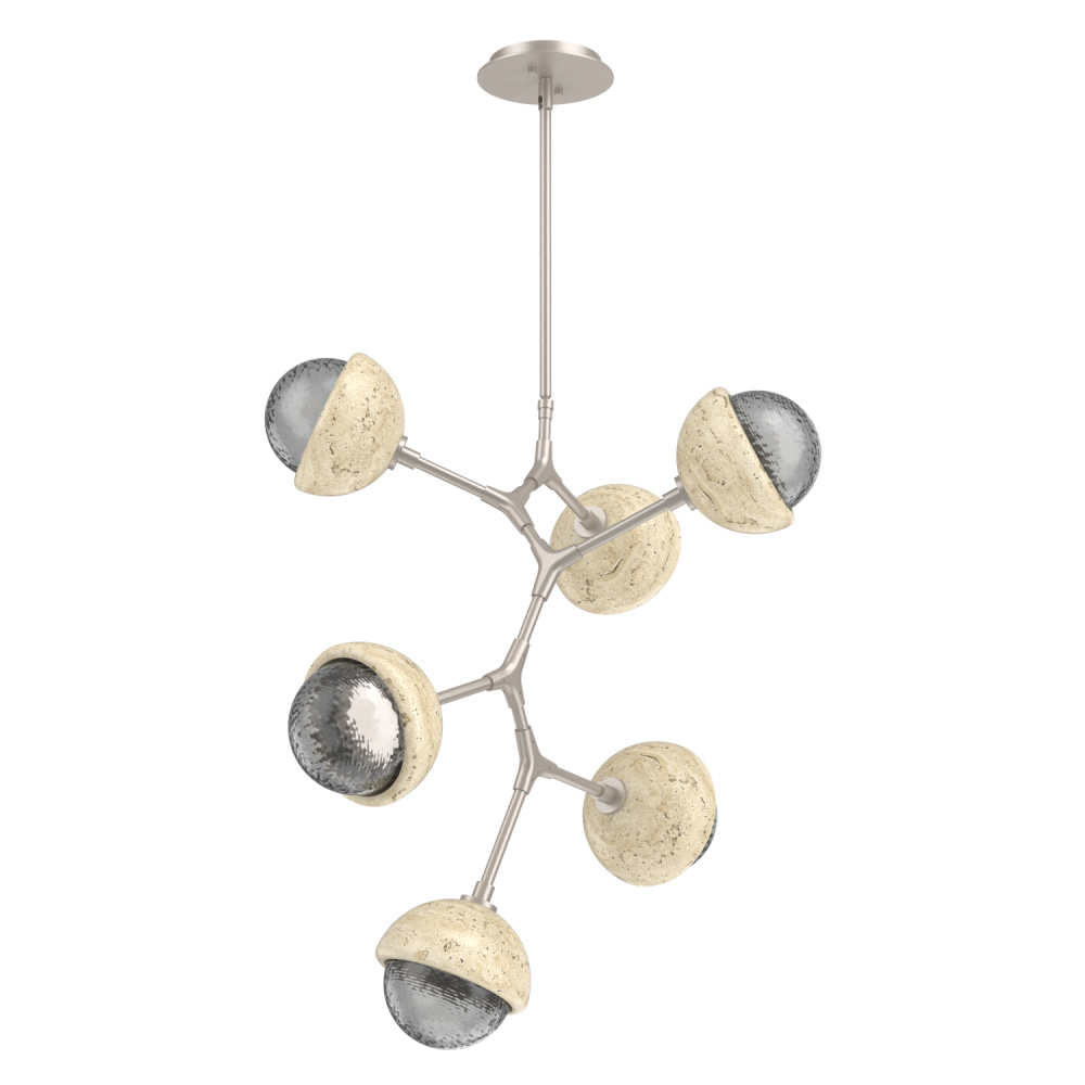 Cabochon Chandelier Large Pendant Beige Silver
