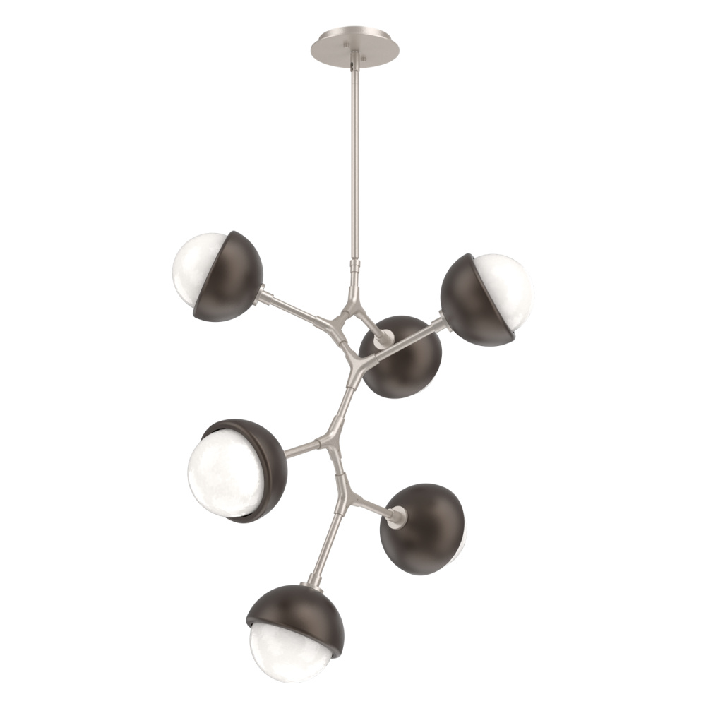 Cabochon Chandelier Large Pendant Beige Silver