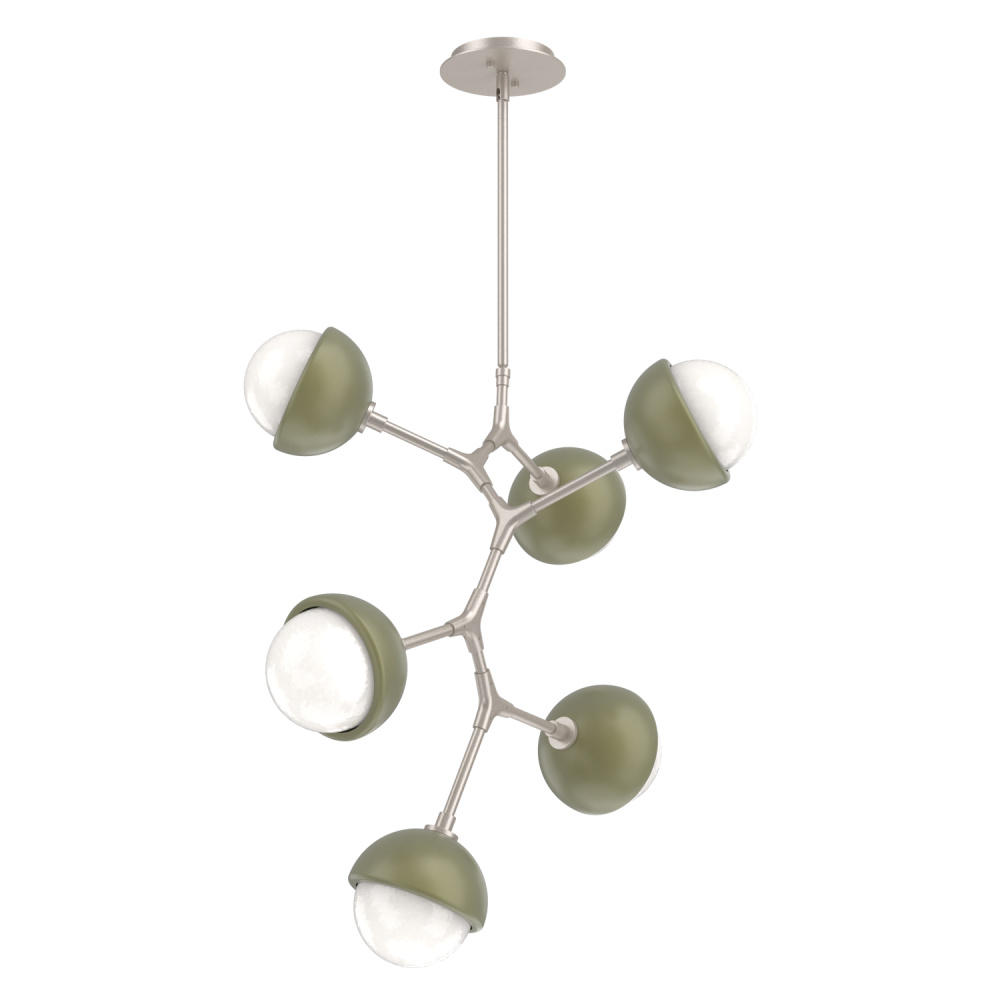 Cabochon Chandelier Large Pendant Beige Silver